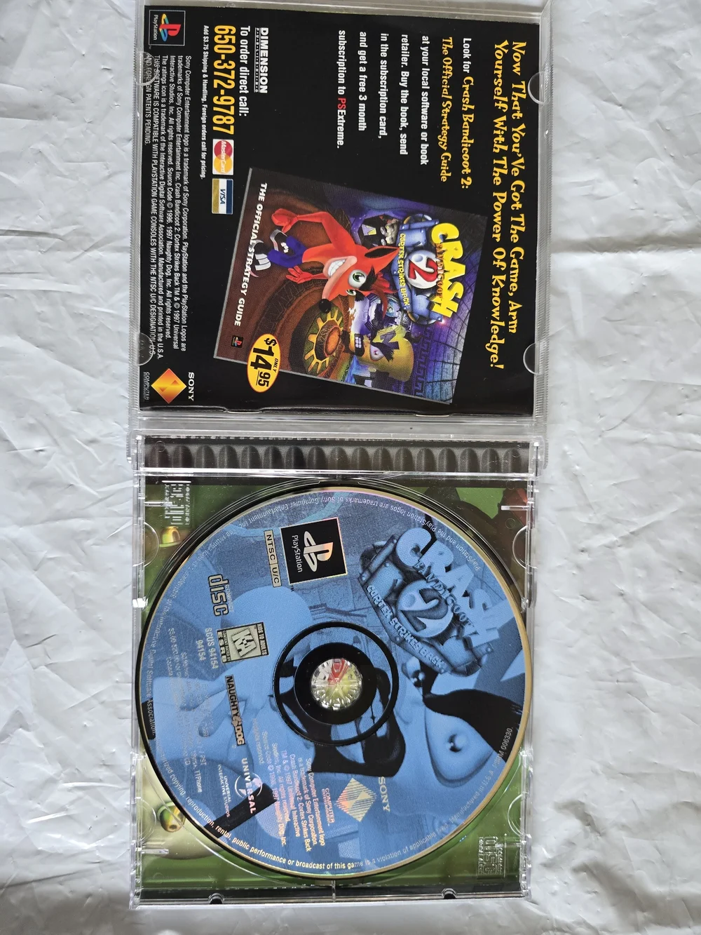 Sony PlayStation Crash Bandicoot Game Case One And Two Original Like New No Scra
